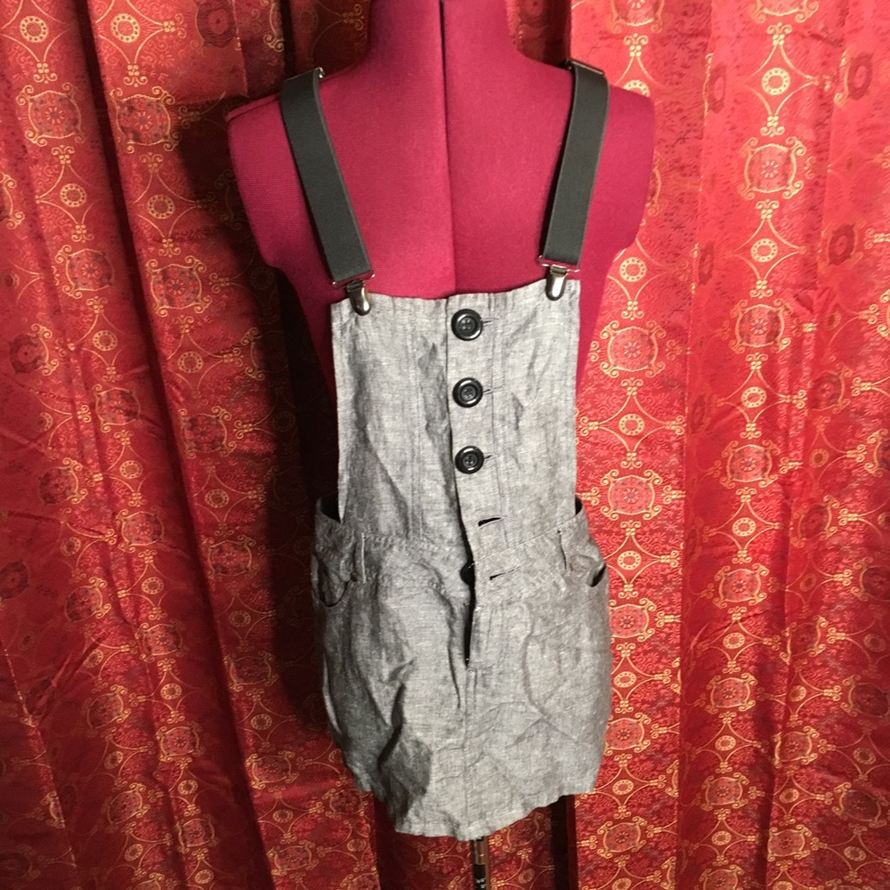 Charcoal suspenders pinafore